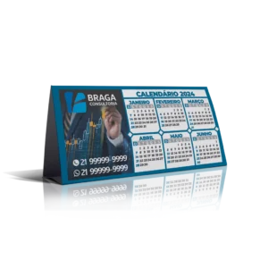 Calendário de Mesa Triangular 2026 | Personalizado